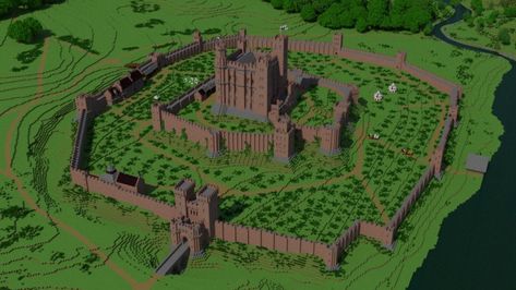 Château Minecraft, Minecraft Castle Designs, Castle Minecraft, Construction Minecraft, Minecraft City Buildings, Norman Castle, Hyrule Castle, Norman Conquest, Minecraft Mansion