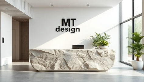 Reception Desk design ideas Creative Reception Desk Design, Reception Desk Design Ideas, Stone Reception, Stone Reception Desk, Desk Design Ideas, Reception Desk Design, Design Competitions, Reception Desk, Desk Design