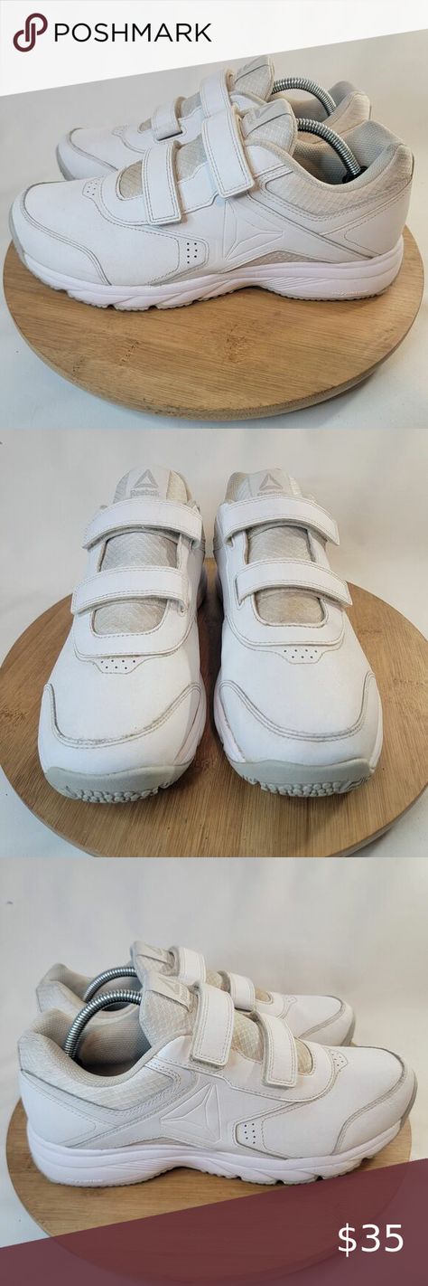 Reebok Work n Cushion Walking Sneakers Shoes Mens 10 White on White Leather White On White, Walking Sneakers, Leather Shops, Sneakers Shoes, White Leather, 30 Day, Shoes Mens, Shoes Sneakers, Walking