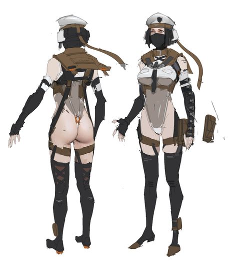 Cloth Simulation, Katsuya Terada, Character Turnaround, Clothing Design Sketches, Cyberpunk Character, The Cloth, Armor Concept, Female Character Design, Cute Anime Pics