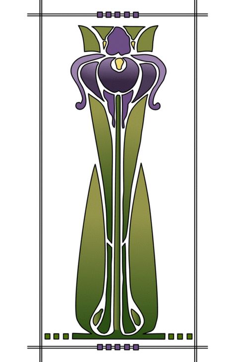 Art Nouveau Iris | Art Nouveau style iris Fiori Art Deco, Art Deco Tattoo, Art Nouveau Tattoo, Motifs Art Nouveau, Art Deco Tiles, Iris Art, Wool Appliqué, Motif Art Deco, Art Nouveau Pattern