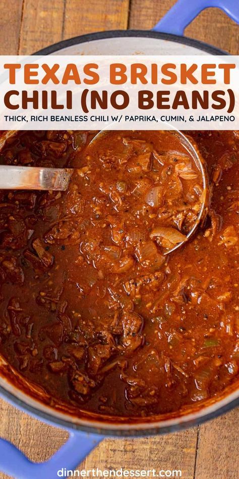 Chili With Leftover Brisket, Leftover Brisket Chili Crockpot, Leftover Brisket Recipes Easy Meals, Leftover Brisket Chili, Texas Chili No Beans, Chili No Beans Recipe, Texas Chili Recipe No Beans, Brisket Chilli, Chili Recipe No Beans