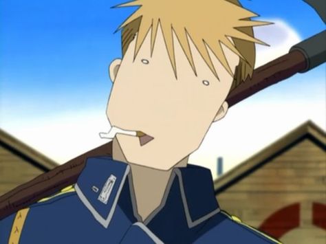 Havoc bein' a derp through out the episode. lolz FMA Jean Havoc, Roy Mustang, Fullmetal Alchemist Brotherhood, Fullmetal Alchemist, Kpop Wallpaper, Manga Drawing, Mustang, Favorite Character, Zelda Characters