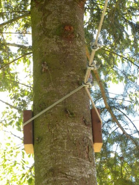 Picture of Attaching the Cable to the Trees Backyard Zipline, Zip Line Backyard, Acadian Homes, Tree Fort, Play Structures, Playground Ideas, Ropes Course, Zip Line, Backyard Playground