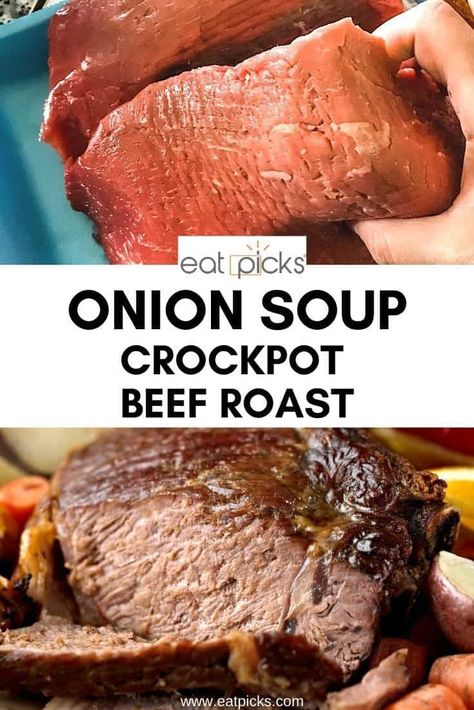 Crock Pot Onion Soup, Round Roast Crock Pot, Onion Soup Crockpot, Slow Cooker Round Roast, Roast In Crock Pot, Top Round Roast Recipe, Bottom Round Roast Recipes, Roast Crock Pot, Roast Beef Crock Pot Recipes