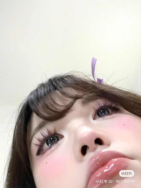 Contacts Makeup, Blush Lips, Coquette Gyaru, Princess Hairstyle, Makeup Douyin, Downtown Girl Aesthetic, Fashion Chinese, Chinese Makeup, Inspo Makeup