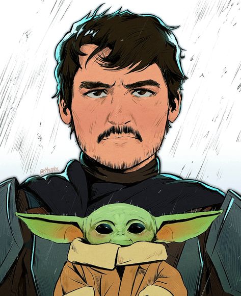 Arte Nerd, Star Wars Drawings, Star Wars Wallpaper, Star Wars Fan Art, Pinturas Disney, Pedro Pascal, Star Wars Characters, Star Wars Universe, Disney Star Wars