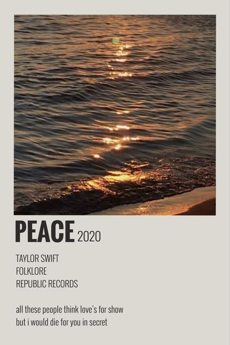 Peace Taylor Swift, Taylor Swift Polaroid Poster, Taylor Swift Polaroid, Song Posters, Taylor Songs, Polaroid Poster, Taylor Swift Posters, Music Posters, Aesthetic Wall