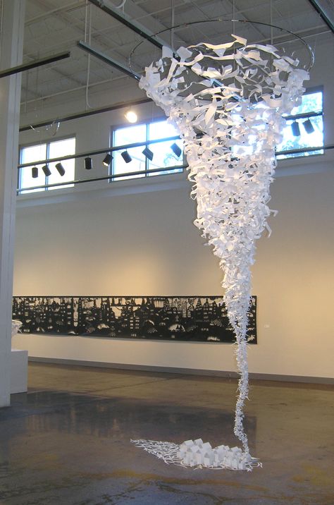 Lenka Konopasek, Indoor Tornado, 2009, Paper cutout, Installation Variable. Photo courtesy of Jeanie Giebel. Origami Installation, Paper Art Installation, The Legend Of Sleepy Hollow, Paper Installation, Art Installation, Sculpture Installation, Paper Cutout, Paper Sculpture, Conceptual Art