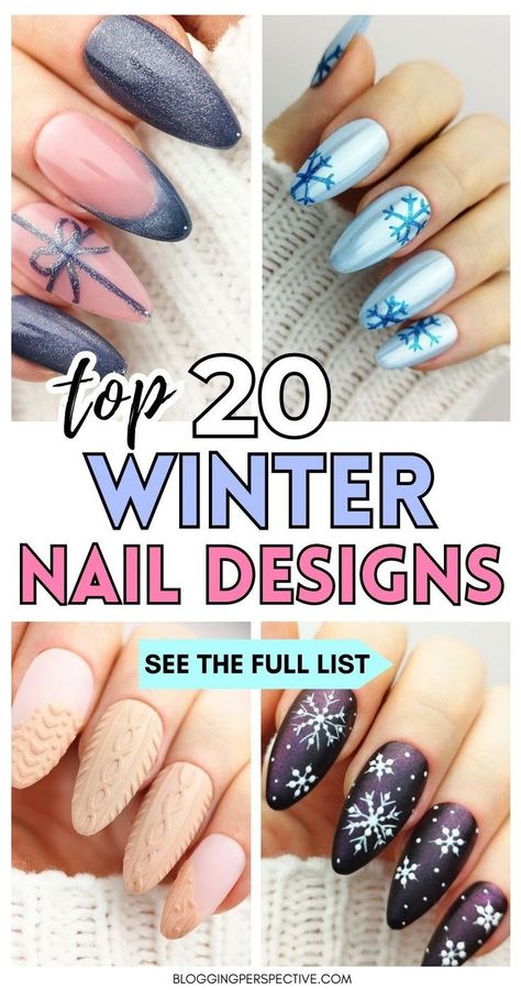 Need some gorgeous winter nail designs for 2024? We've got you covered with the latest winter nails 2024 trends! Explore these fab winter nail art ideas, from December nails to January nails. Find your perfect winter nails colors and get inspired by these winter nail ideas and winter nail inspo on the blog. Festive Nail Designs, Bears Nails, December Nails, January Nails, Nail Colors Winter, Cute Christmas Nails, Sweater Nails, Blue Nail Art, Nail Design Inspiration