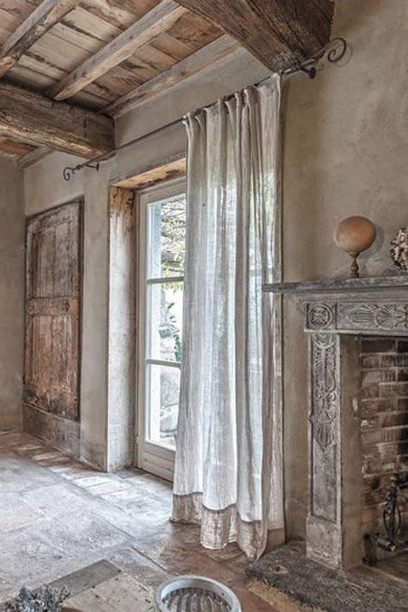 Antique French Country Bedroom, French Provincial Curtains, French Country Drapes And Curtains, French Cottage Curtain Ideas, Curtains Country Style, French Provincial Window Treatments, Vintage Curtains Bedroom French Country, French Linen Curtains, French Country Curtain Rods