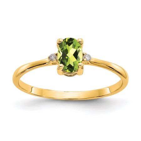 Primal Gold 14 Karat Yellow Gold Diamond and Peridot Birthstone Ring Peridot Birthstone Ring, Sapphire Birthstone Ring, Birthstone Band, August Birthstone Ring, Peridot Birthstone, Sapphire Birthstone, August Birthstone Jewelry, Peridot Stone, August Birthstone