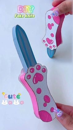 How To Make Cool Things Out Of Paper, Fake Knife Diy, Printable Diy Crafts Templates, Paper Craft Printable Templates, Diy Easy Crafts With Paper, Cute Diy Crafts With Paper, Things To Craft With Paper, Easy Crafts For Kids With Paper, Cute Easy Crafts With Paper