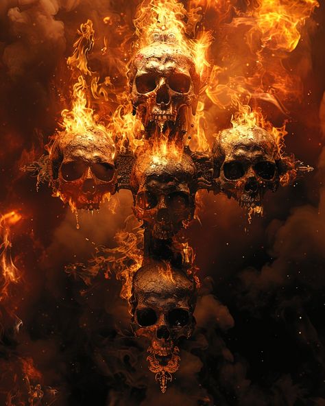 Burning in the fires of destiny, where the past meets the inferno 🔥💀 #InfernoCross #FireAndSkulls #DarkFantasy #GothicArt #MysticFlames #EpicFantasy #MacabreMagic #DarkMystery #MysticalJourney #ShadowRealm #FireRealm #MysticForces #FantasyWorld #HauntedTales #MysticRealm #DarkCreatures #MythicalFigures #MysticEnergy #AncientLegends #FantasyFigures #MysticCreatures #DarkAndMysterious #BurningDestiny #DeathAndFire #InfernalPower Fire Images, Cool Skull Drawings, Badass Skulls, Deer Photography, Skull Reference, Cd Cover Design, Dark Creatures, Fantasy Figures, Dark House