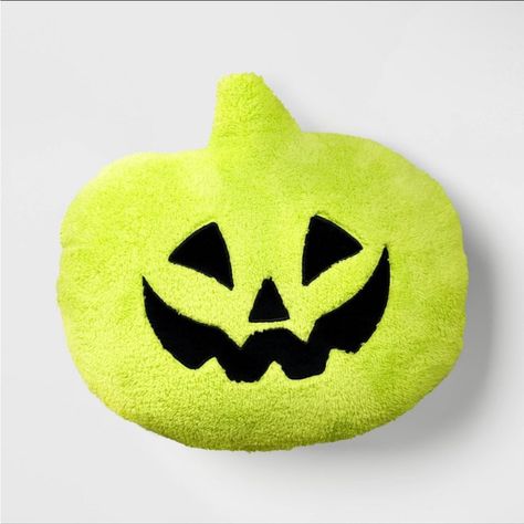 New With Tags! Target Hyde & Eek! Halloween Neon Green Pumpkin Sherpa Throw Pillow. 5” Thick, 16” Long, 14.5” Wide. Streamer Party Decorations, Crepe Streamers, Target Halloween, Target Holiday, 80s Neon, Halloween Throw Pillow, Pillow Green, Green Pumpkin, Green Throw Pillows