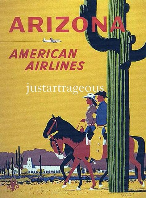 Check out this item in my Etsy shop https://www.etsy.com/listing/239026228/vintage-travel-to-the-arizona-desert Cowgirl Riding Horse, Horse Travel, Vintage Airline Posters, Desert Resort, Travel Vintage, Riding Horse, Vintage Airlines, Peace Art, Arizona Desert