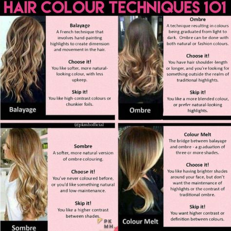 Types Of Balayage Techniques, Types Of Hair Coloring Techniques, Baylage Vs Ombre Vs Highlights, Reverse Balayage Vs Balayage, Hair Dye Application Techniques, Bayalage Vs Foilayage, Colour Melt Hair Brunette, Baby Lights Vs Balayage, Root Melt Vs Root Smudge