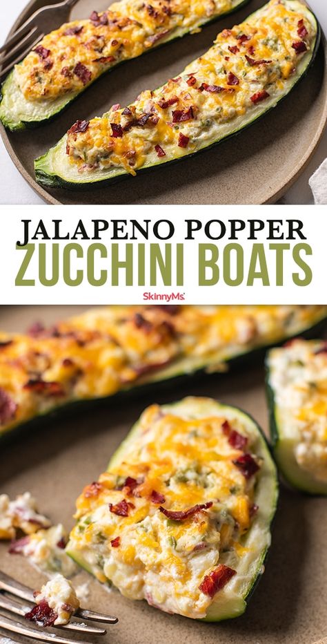 Zucchini Boat Recipes, Jalapeno Recipes, Zucchini Boats, Jalapeno Popper, Jalapeno Poppers, Squash Recipes, Zucchini Recipes, Spaghetti Squash, Veggie Dishes