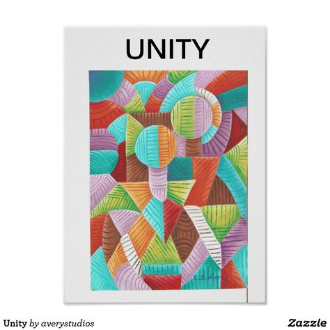 Unity Poster Posters featuring the artwork of E. S. Avery #Avery Studios #E. S. Avery #zazzle #artabstract #fine #modern #cubist #surreal #sacred #geometry #geometric Unity Principle Of Design Artworks, Unity Artwork, Repetition Art, Unity Painting, Unity Poster, Unity Art, Geometric Shapes Drawing, Child Art, Architecture Drawing Art