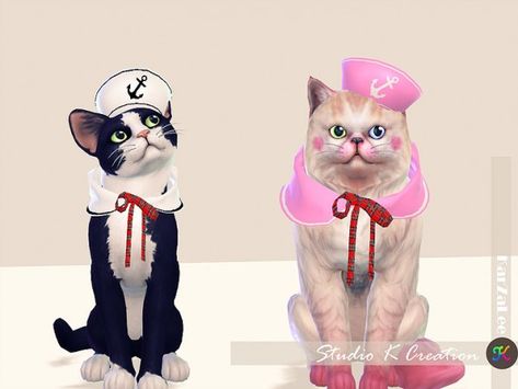 Pet Outfits, Sims Pets, Large Dog Sweaters, Cc Shopping, 4 Cats, Imvu Outfits, Pets Accessories, Sailor Hat, Los Sims