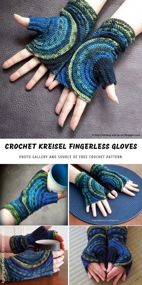 Kreisel Fingerless Crochet Gloves - Fingerless Crochet Gloves, Autumn Crochet, Fingerless Gloves Crochet Pattern, Bracelet Crochet, Crochet Gloves Pattern, Crochet Braid Styles, Gloves Pattern, Crochet Fingerless Gloves, Crochet Mittens