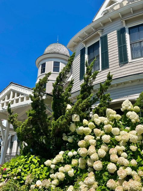 Hydrangeas Aesthetic, Island House Exterior, East Coast Summer Aesthetic, Northeast Summer, Rhode Island Aesthetic, Rhode Island House, East Coast House, Spring Nyc, 50 States Travel