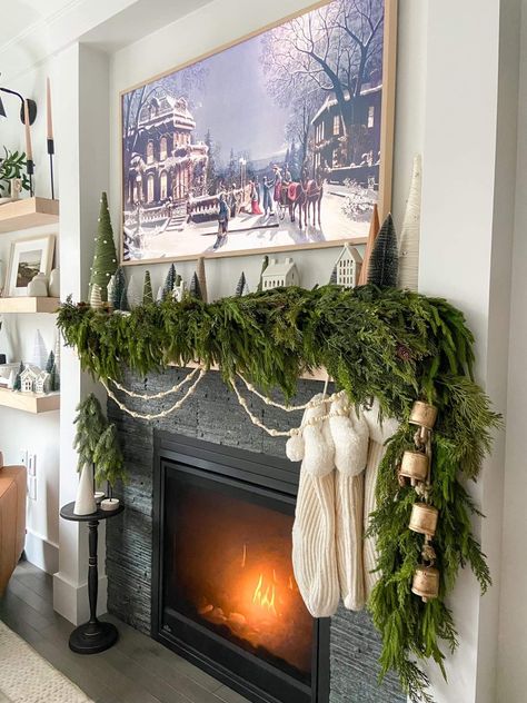 Fireplace Styling, Holiday Aesthetic, Neutral Christmas Decor, Neutral Christmas, Christmas Fireplace Decor, Christmas Themes Decorations, Christmas Fireplace, Christmas Crafts Decorations, Fireplace Decor