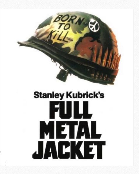 When I was 15 my dad, Bernard Lodge was given the job to design the poster for the movie, Full Metal Jacket. He said it should just show the helmet and he designed the type too. He felt it would be more powerful it didn’t have a face. Stanley Kubrick paid him off and said he didn’t want to use it. But he did. I read today Amazon tried to change the poster but was forced to change it back which made me happy. So this is me aged 15 trying the helmet on. #fullmetaljacketposter #fullmetaljacket ... Brazil Movie, Adam Baldwin, Posters Decor, Metal Jacket, Full Metal Jacket, Hollywood Party, Stanley Kubrick, Mode Masculine, Top Movies