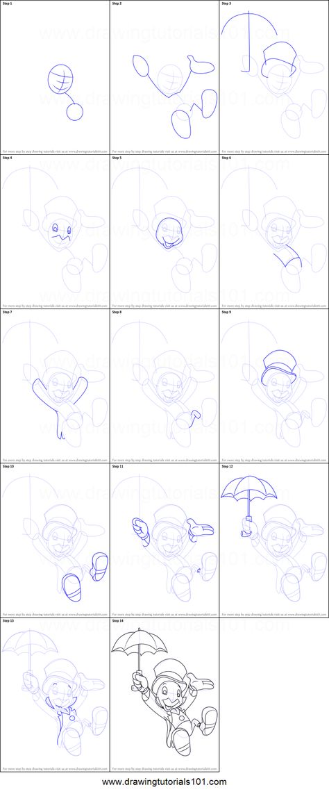 How To Draw Pinocchio, Jiminy Cricket Drawing, How To Draw Disney Characters Step By, Pinocchio Drawing, How To Draw Disney Characters Step By Step, Disney Animation Drawings, Cinderella Drawing, Disney Character Sketches, Disney Drawing Tutorial