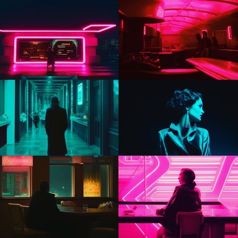 Tech Noir Aesthetic, Neo Noir Photography, 90s Cyberpunk Aesthetic, Neo Noir Art, Neon Noir Photography, Futuristic Cinematography, Neo Noir Cinematography, Sin City Aesthetic, Neon Noir Aesthetic