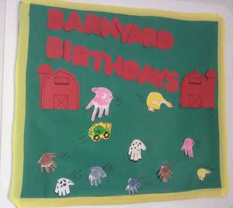 Birthday Board: Barnyard theme Farm Birthday Board Classroom, Farm Classroom Theme Decor, Toddler Classroom Decorations, Farm Classroom, Ladybug Room, Farm Classroom Theme, Classroom Preschool, Birthday Board Classroom, Barnyard Theme