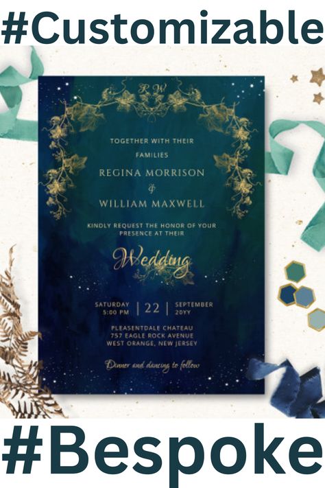 As a Zazzle Affiliate, I earn from qualifying purchases. Step into a celestial realm of romance with our Starry Night Wedding Invitation, where dreams and love align under a breathtaking cosmic canopy. Imagine the enchantment of your special day, bathed in the ethereal glow of a starlit sky. Our customizable invitations allow you to capture the essence of your unique love story, blending the timeless beauty of Vincent van Gogh's Starry Night with the personal touch of your own narrative. Ethereal Invitation, Celestial Wedding Invitations Design, Starry Night Save The Date, Constellation Wedding Invitation, Wedding Invitations Starry Night, Wedding Invitations Night Sky, Celestial Realm, Starlit Sky, Starry Night Wedding