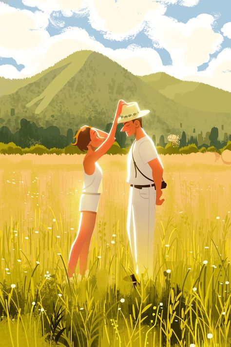 11 January, 동화 삽화, Color Script, Landscape Concept, Book Illustration Art, Couple Illustration, Love Illustration, Cute Couple Art, Digital Art Illustration