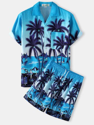 Coconut Tree Landscape, Two Pieces Outfits, Pieces Outfits, Fancy Shirt, Looks Jeans, African Attire For Men, Latest African Men Fashion, Trendy Shirt Designs, Tree Landscape