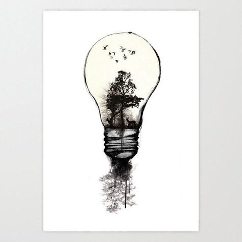 Lightbulb surrealism Alfred Basha, Boys With Tattoos, 1 Tattoo, Skin Art, A Drawing, Ink Art, Future Tattoos, Cute Tattoos, Ink Drawing