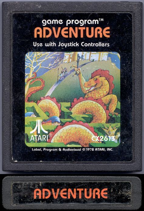 Adventure Game Cartridge for the Atari VCS Atari Video Games, Atari 2600 Games, 80’s Toys, 80s Video Games, Atari Games, Video Game Consoles, Nintendo Entertainment System, Beer Ad, Video Game Systems