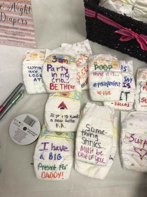 LATE NIGHT DIAPER MESSAGE Cricut Baby Shower, Funny Baby Shower Games, Night Games, Creative Baby Shower, Ideas Baby Shower, Late Night Diapers, Games For Boys, Games Ideas, Fun Baby Shower Games