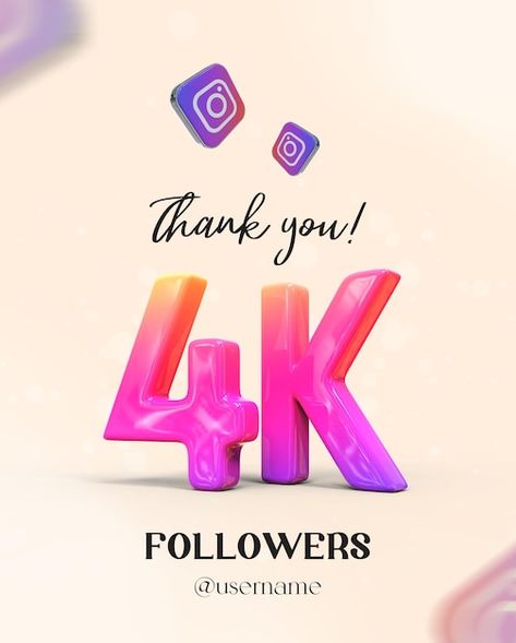 Icon 4k followers on instagram design | Premium Psd #Freepik #psd #thank-you-subscribers #thank-you-followers #thank-you-post #congratulations-post 2k Followers Background, 2k Followers Thanks Instagram Background, Facebook And Instagram Logo, Instagram Likes And Followers, New Instagram Logo, Red Background Images, Splash Images, Photo Logo Design, Instagram Background