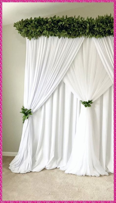 Wedding Party Video, Garden Wedding Backdrop, Curtain Backdrop Wedding, Wedding Photo Background, Outdoor Wedding Backdrops, Simple Backdrop, Wedding Background Decoration, Party Video, Diy Wedding Backdrop