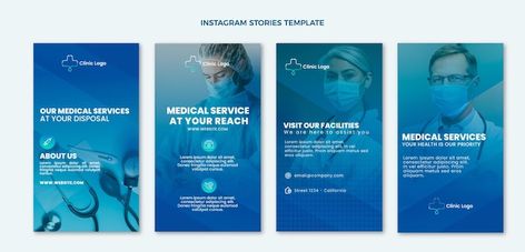 Medical Instagram, Medical Infographic, Instagram Grid Design, Clinic Logo, Vector Gradient, Social Templates, Instagram Template Design, Medical Logo, Video Testimonials