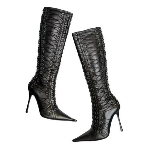 Leather boots Gianmarco Lorenzi Black size 36 EU in Leather - 43432843 2000s Fashion Icons, Gianmarco Lorenzi, Classy Shoes, Shoe Inspo, Women Boots, Boots For Women, Platform Boots, Shoe Game, Platform Heels