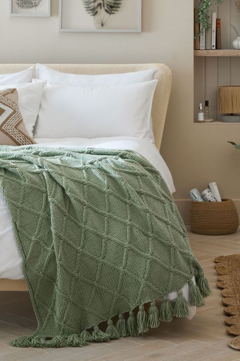 Chunky Cable Knit Throw, Green Throw Blanket, Cable Knit Throw, Sage Green Bedroom, Green Blanket, Knit Throw, Chunky Cable Knit, Green Bedding, Green Throw Pillows