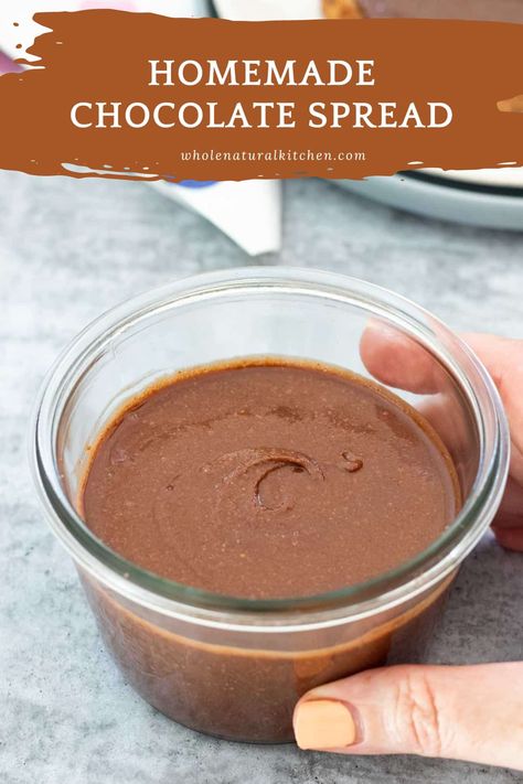 Homemade Chocolate Spread Pinterest Chocolate Spread Recipe, Homemade Chocolate Spread, Dutch Cocoa, Homemade Nutella, Natural Kitchen, Chocolate Hazelnut Spread, Chocolate Spread, Raw Sugar, Spread Recipes