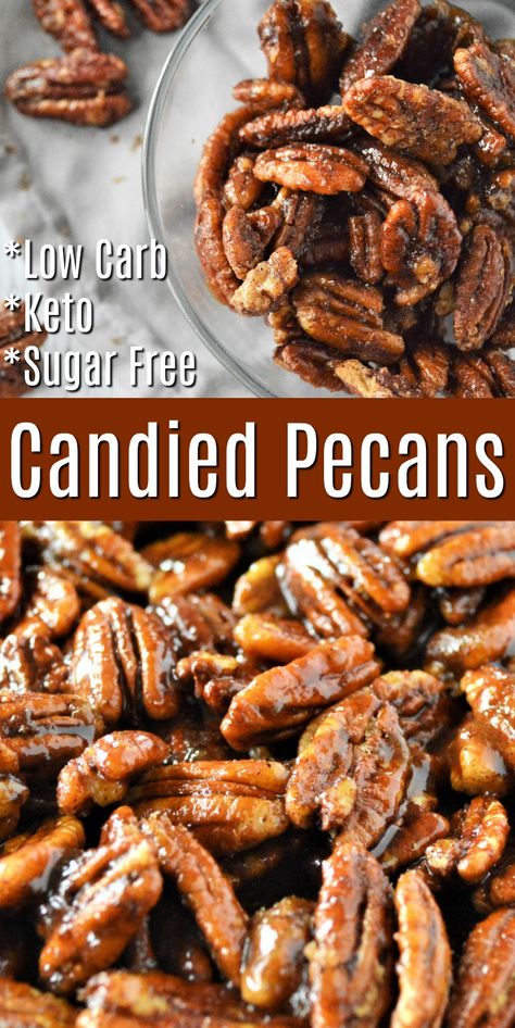 Keto Candied Pecans With Butter, Keto Candied Nuts Recipes, Keto Pecan Recipes, Keto Salty Snacks, Keto Pecans, Keto Candied Pecans, Pecan Brittle, Candied Pecans Recipe, Dessert Snacks