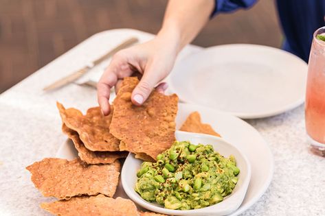 Edamame Guacamole Recipe, Edamame Guacamole, True Food Kitchen, True Food, Light Bites, Guacamole Recipe, Healthy Benefits, Finger Food Appetizers, Soft Cheese