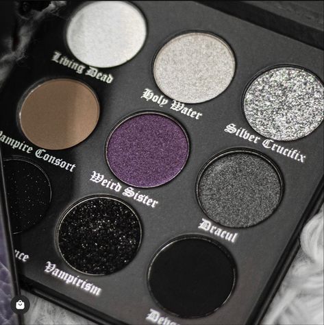 Evanescence Eyeshadow Palette, Gothic Makeup Palette, Gothic Makeup Products, Goth Eyeshadow Palette, Goth Cosmetics, Goth Makeup Products, Goth Eyeshadow, Goth Palette, Pretty Eyeshadow Palettes