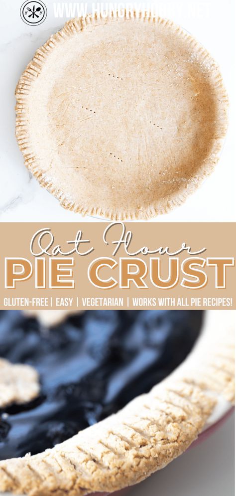 This oat flour pie crust is a perfectly flakey, easy-to-make, whole grain gluten-free crust option for any pie! Oat Flour Pie Crust, Oatmeal Pie Crust, Healthy Pie Crust, Dairy Free Pie Crust, Pumpkin Pie Crust, Gluten Free Quiche, Oatmeal Pie, Oat Flour Recipes, Healthy Pies