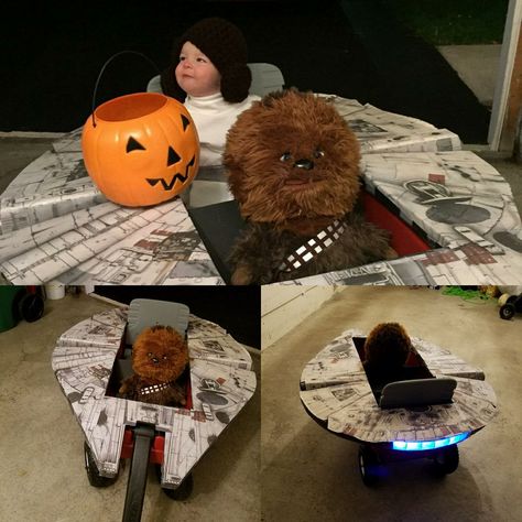 Pull Wagon, Kids Wagon, Star Wars Halloween, Christmas Yard Art, Christmas Yard, Trunk Or Treat, Millennium Falcon, Cool Gadgets, Yard Art