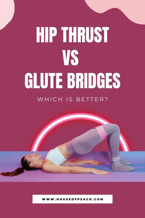 We hear a lot about squats and squat challenges, but are squats the best way to grow your bum? Both the hip thrust, and the glute bridge are just as effective - if not more effective - as squats, and both are designed to shape and form your glute muscles, build muscle, and create tone. But how do you do glute bridges and hip thrusts correctly? And what is the best exercise for building your bum? Hip Thrust Challenge, Hip Thrust Workout At Home, Barbell Glute Bridge, Glute Muscles, Hip Thrusts, Hip Bridge, Hips Dips, Squat Challenge, Best Exercise