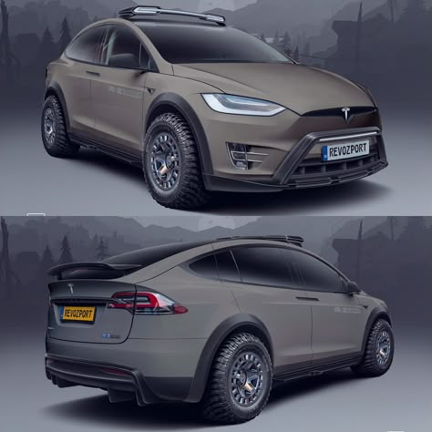 Tesla model X 2020-Revozport-Offroad body kit, Mostafa Moazeni Design on ArtStation at https://www.artstation.com/artwork/Z5NBEm Tesla Body Kit, Model X Tesla Custom, Tesla Model Y Off Road, Tesla Model Y Wrapped, Tesla Wraps Model Y, Tesla X Model, Tesla Model Y Wrap, Car Color Ideas, Tesla Wrap